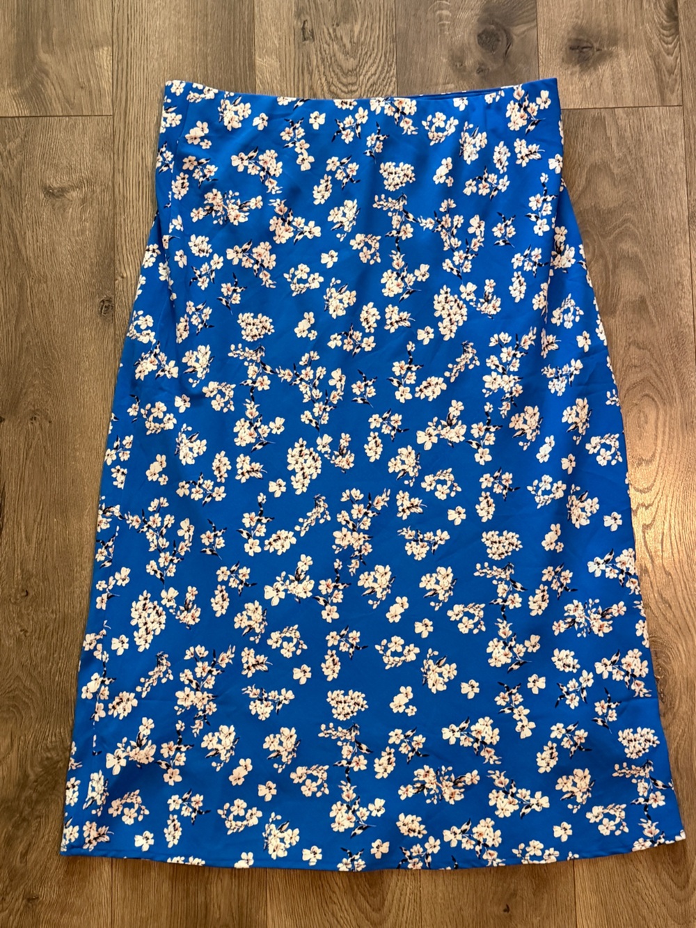 Heartloom Blue Floral A-Line Midi Skirt XL NWT Lined
